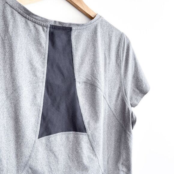 Hyba Womens Short Sleeve Ruching V-Neck Top Gray Size XXL - Picture 3 of 7